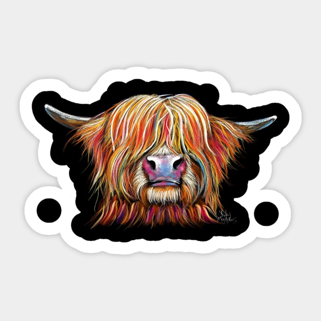 SCoTTiSH HiGHLaND CoW ' CHaRMeR ' Sticker by ShirleyMac